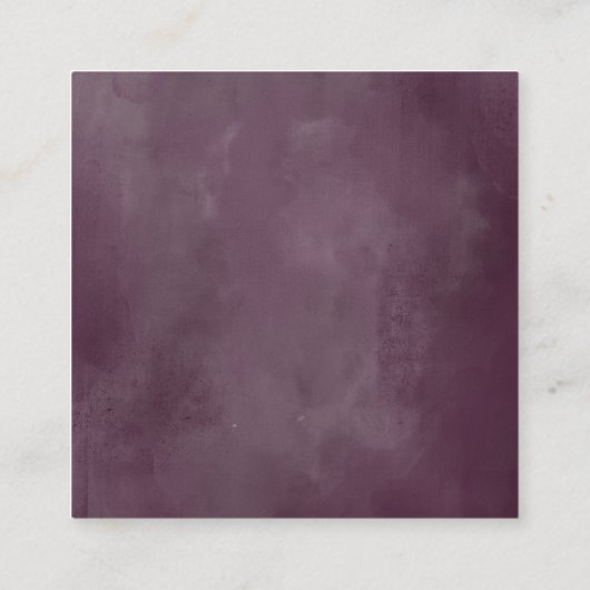 Mauve Pink Roseフローラとパープル結婚のウェブサイト エンクロージャーカード (裏面)