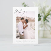 Mauve Pink Script Photoの結婚サンキューカード サンキューカード (スタンド正面)