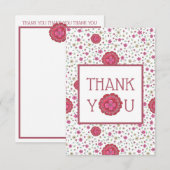  Mauve Pink Spring Floral Thank You サンキューカード (正面/裏面)