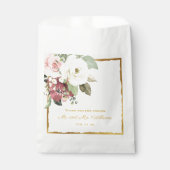 Mauve Pink White花模様はミセスさん結婚に フェイバーバッグ (正面)