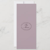 Mauve Plum Monogram Wedding Long Menu 招待状 (裏面)