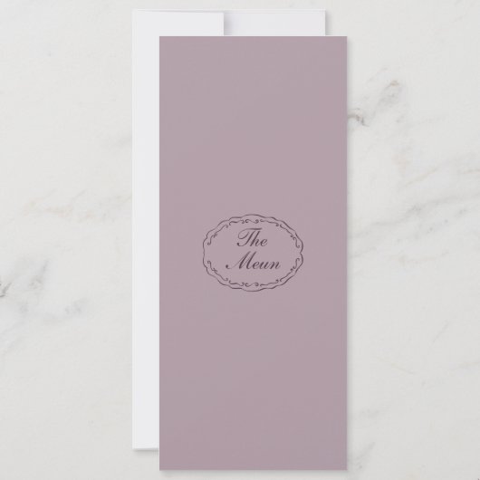 Mauve Plum Monogram Wedding Long Menu 招待状 (裏面)