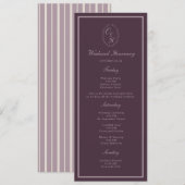 Mauve Plum Monogram Wedding Weekend Itinerary 招待状 (正面/裏面)