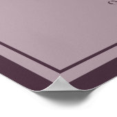 Mauve Plum Monogram Wedding Welcome Sign ポスター (角)