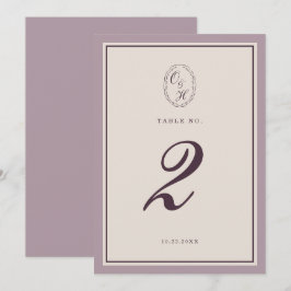 Mauve Plum Wedding Table Number 招待状