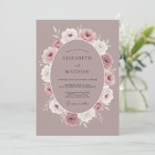 Mauve Polished Vintage Wedding 招待状 (スタンド正面)