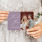 Mauve Purple エレガント Script Chic's 結婚 Thank You ポストカード
