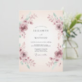 Mauve Romantic Watercolor Wedding 招待状 (スタンド正面)