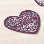 Mauve Royal Medieval Silver Sword Wedding ペーパーコースター (アングル)