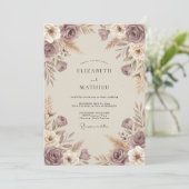 Mauve Rustic Autumnal Wedding 招待状 (スタンド正面)