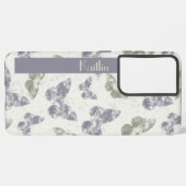 Mauve & Sageの水彩蝶 Samsung Galaxyケース (裏面横)