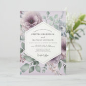 Mauve Sage Ethereal Wedding 招待状 (スタンド正面)