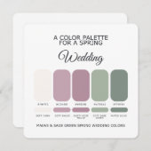 Mauve Sage Green Spring Wedding Palette 2026 Card 招待状 (正面/裏面)