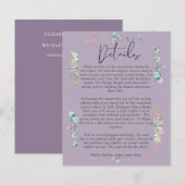 Mauve Sage Rosegold葉の結婚詳細プログラム (正面/裏面)