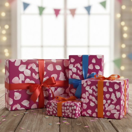 Mauve Sakura Pink Petals Wrapping Paper ラッピングペーパー