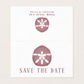 Mauve Sand Dollar, Photo Save The Date Card 名刺 (外部フラット)