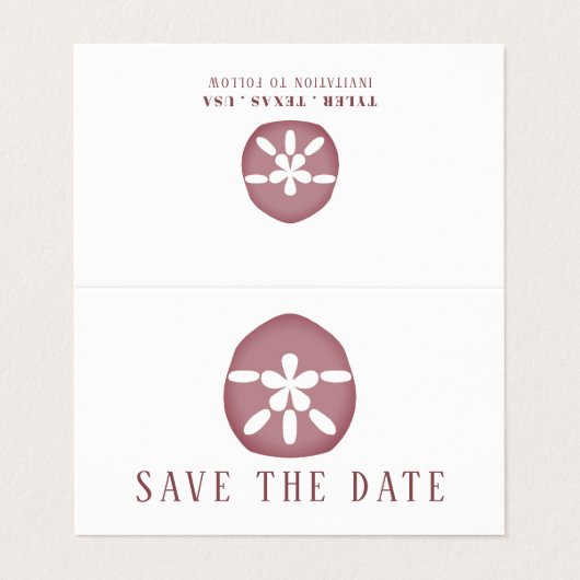 Mauve Sand Dollar, Photo Save The Date Card 名刺 (外部フラット)