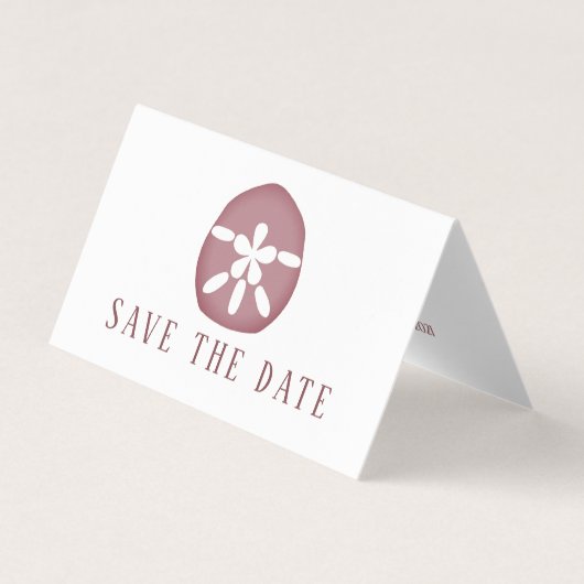 Mauve Sand Dollar, Photo Save The Date Card 名刺 (正面)