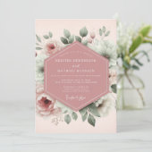Mauve Serene Botanical Wedding 招待状 (スタンド正面)