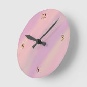 Mauve Soft Blush Pink ラウンド壁時計 (傾斜)