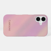 Mauve Soft Blush Pink Custom Name  iPhone 16ケース (裏面横)