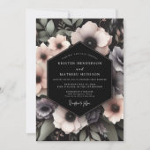 Mauve Somber Bloom Wedding 招待状 (正面)