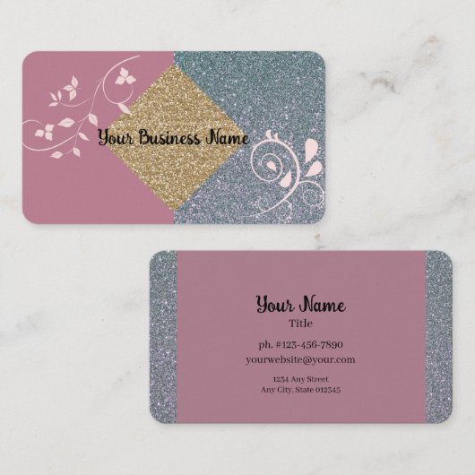 Mauve Sparkle名刺 名刺 (正面/裏面)