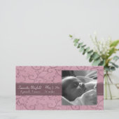 Mauve Swirl Girl Announcement Photo Card 案内状 (スタンド正面)