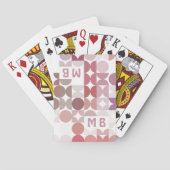 Mauve Taupe濃い赤のピンクの円アートパターン トランプ (裏面)