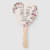 Mauve Water Colorフローラ結婚式プログラム ハンドファン (裏面)