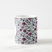 Mauve water color floral pattern monogram コーヒーマグカップ (中央)