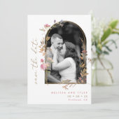 Mauve Wildflowersアーチフレーム写真 セーブザデート (スタンド正面)