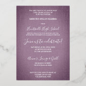 Mave 3枚の写真でコラージュの卒業織物効果 箔招待状 (裏面)