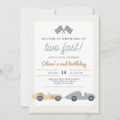 MAVERICKパステルレースカー2速2位の誕生日 招待状 (正面)