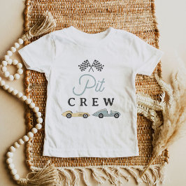 MAVERICKヴィンテージブルーイエローレースカーピットクルー トドラーTシャツ