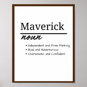 Maverick、Boyパーソナライズされた名前定義 ポスター