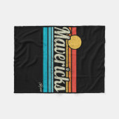 Mavericks California Retro Sunset Surf Trip I Love フリースブランケット (正面(横))