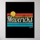 Mavericks California Retro Sunset Surf Trip I Love ポスター (正面)