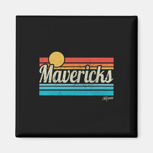 Mavericks California Retro Sunset Surf Trip I Love マグネット (正面)