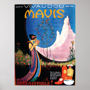 Mavisの20年代のアールデコの夏の花 ポスター
