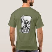 Mavs及びモカ暗闇は文字またはコップのロゴのTシャツを集中させました Tシャツ (裏面)