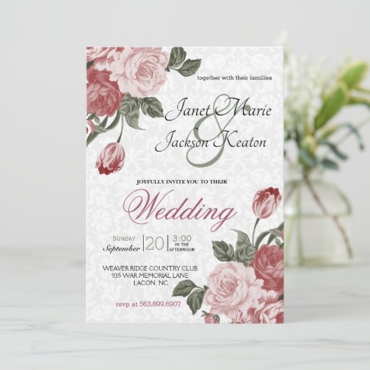 Mavueかわいらしウエディングの花 招待状 (スタンド正面)