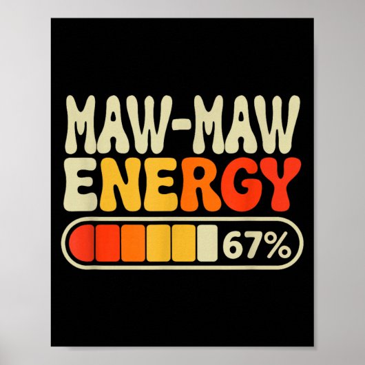 Maw-maw energy 67 percent retro graphic for mother ポスター (正面)