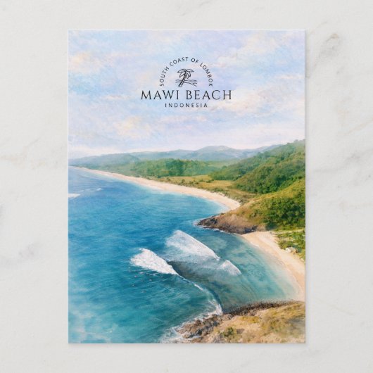 Mawi Beach South Coast of Lombok | Indonesia ポストカード (正面)