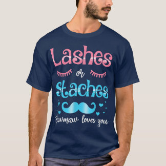 Mawmawの愛する男女を明らかにする点滅またはstaches Tシャツ
