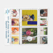 Mawmawファミリー10フォトコラージュ フリースブランケット (正面(横))