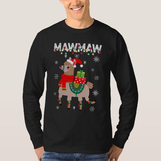 Mawmaw Christmas Llama Lights Matching Family Tシャツ (正面)