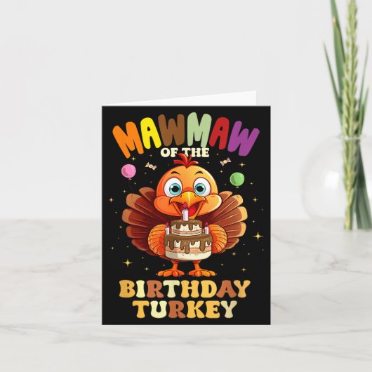 Mawmaw Of The Birthday Turkey Family 1st Birthday  カード (正面)