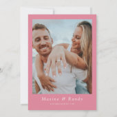 MAXはっきりした明るい赤紫色とオレンジ色のフローラ日付の保存 招待状 (裏面)