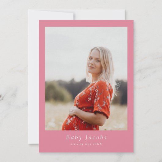 MAXはっきりした明るい赤紫色&オレンジフローラベビー開花 招待状 (裏面)